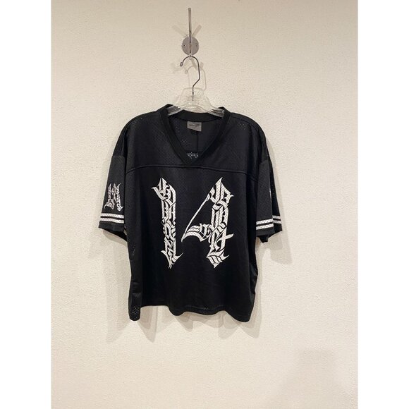 YoungLA Shirt Mens Small Black Mesh Jersey LA Logo Athletic Streetwear Polyester - Picture 1 of 4